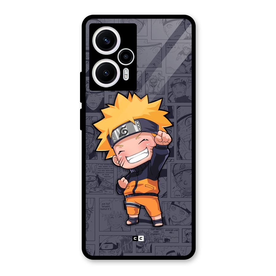 Cute Naruto Uzumaki Glass Back Case for Poco F5