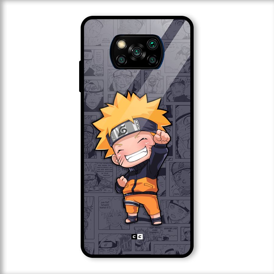Cute Naruto Uzumaki Glass Back Case for Poco X3