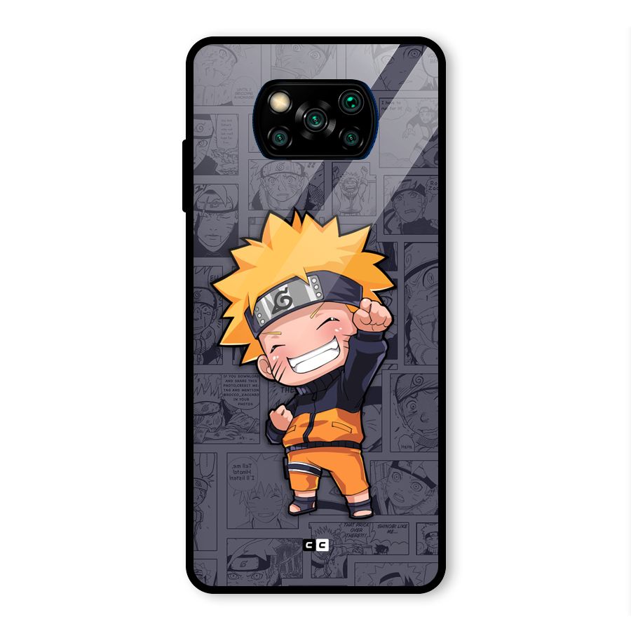 Cute Naruto Uzumaki Glass Back Case for Poco X3 Pro