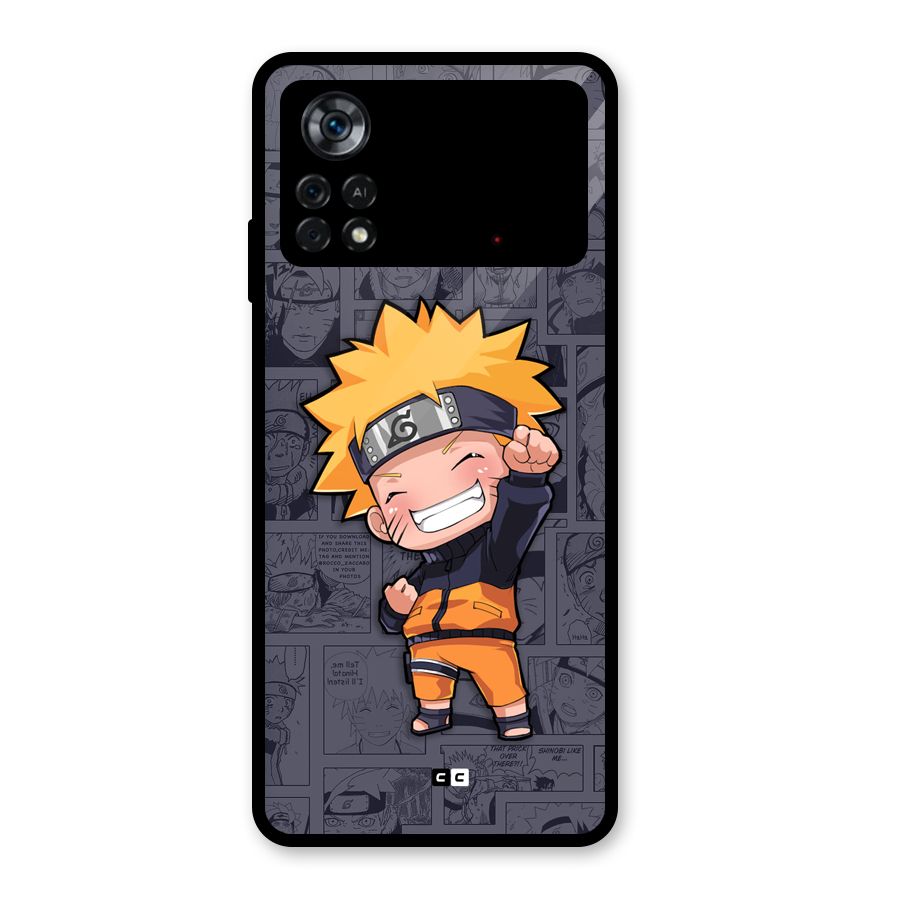 Cute Naruto Uzumaki Glass Back Case for Poco X4 Pro 5G