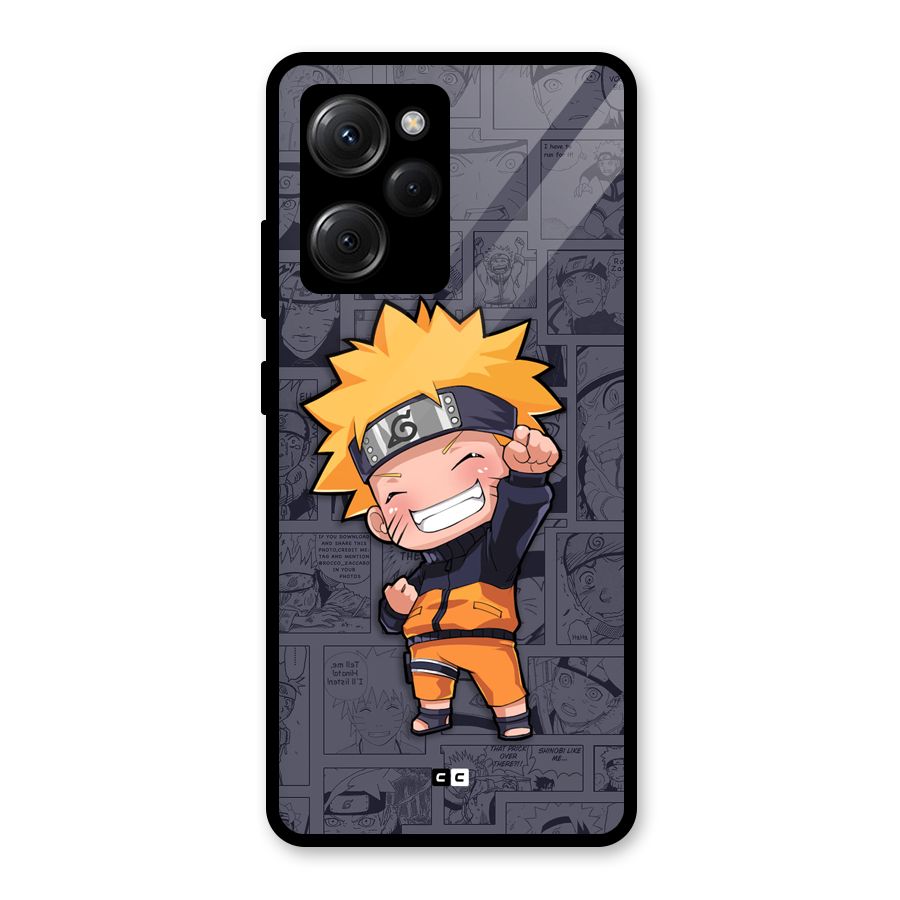 Cute Naruto Uzumaki Glass Back Case for Poco X5 Pro