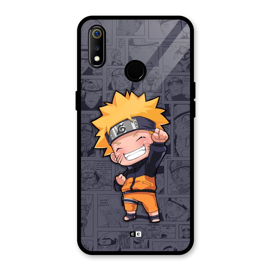 Cute Naruto Uzumaki Glass Back Case for Realme 3i