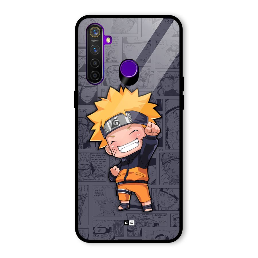 Cute Naruto Uzumaki Glass Back Case for Realme 5 Pro