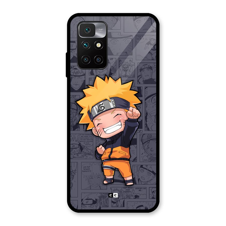 Cute Naruto Uzumaki Glass Back Case for Redmi 10 Prime