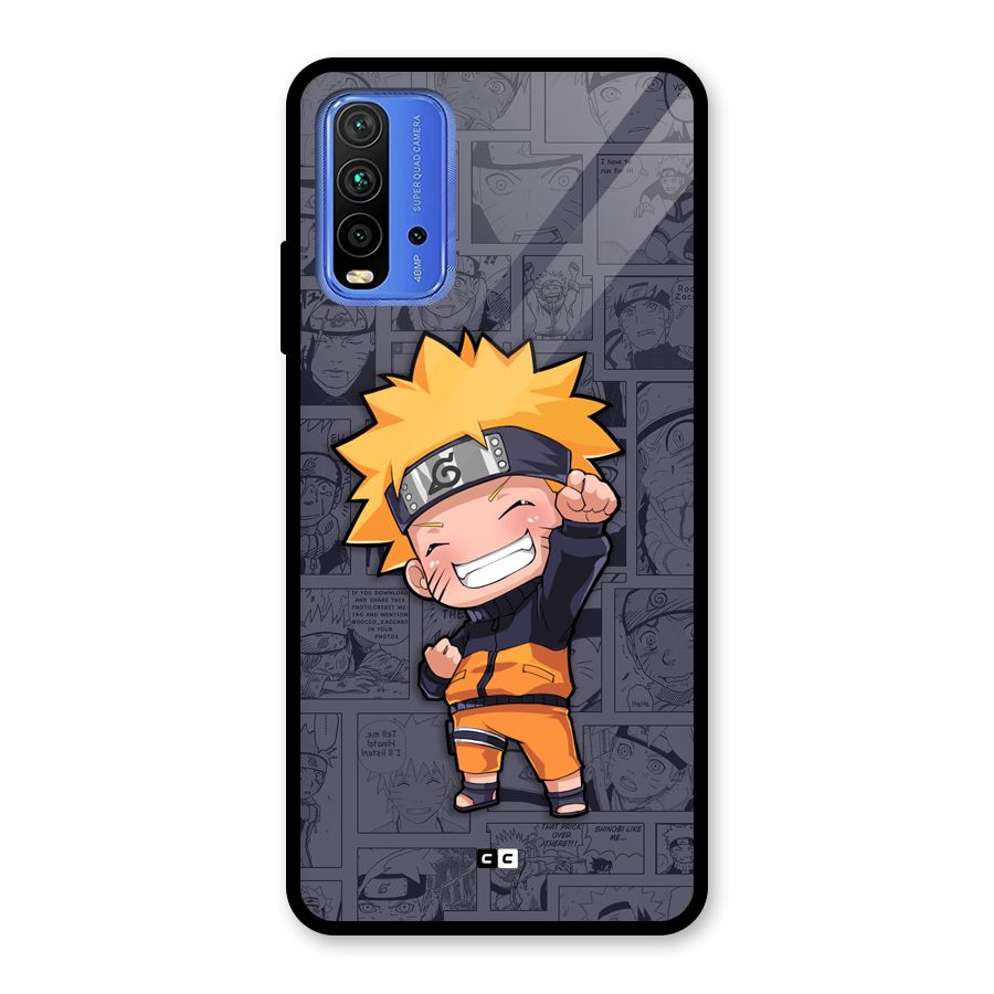Cute Naruto Uzumaki Glass Back Case for Redmi 9 Power