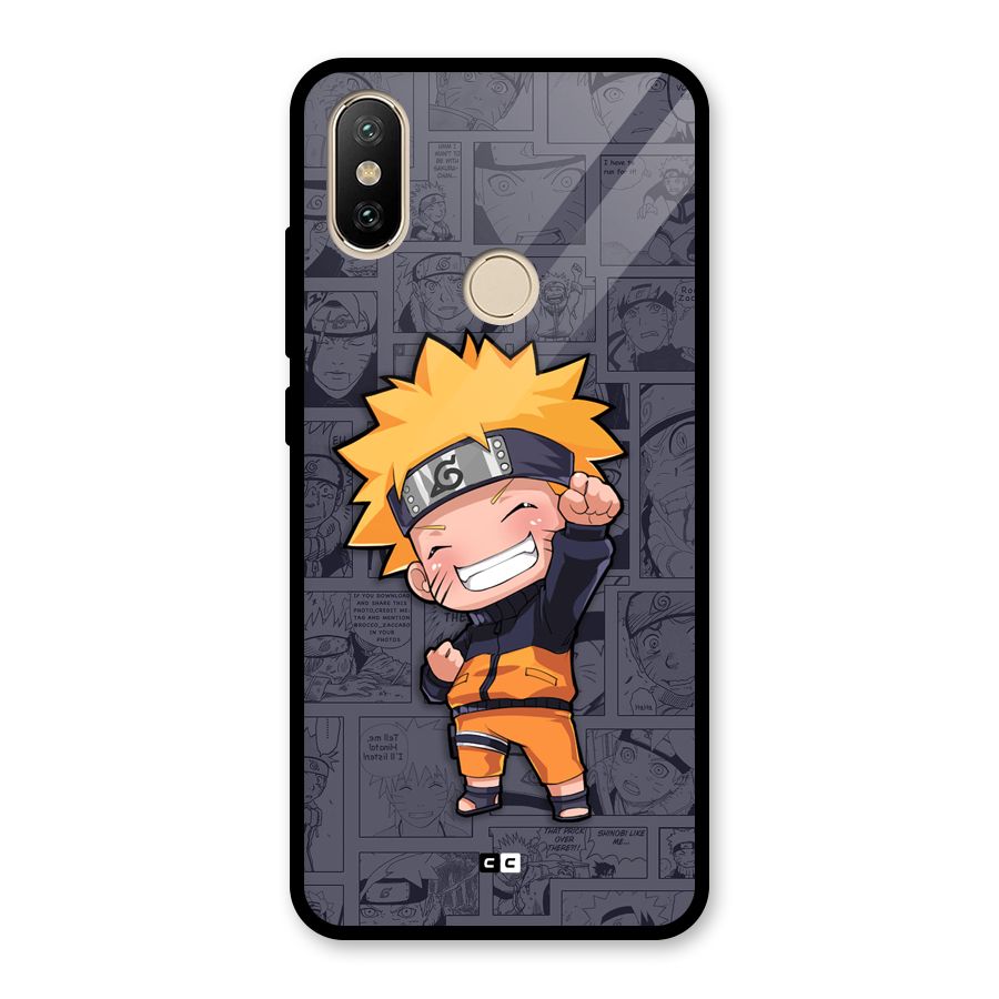 Cute Naruto Uzumaki Glass Back Case for Redmi A2