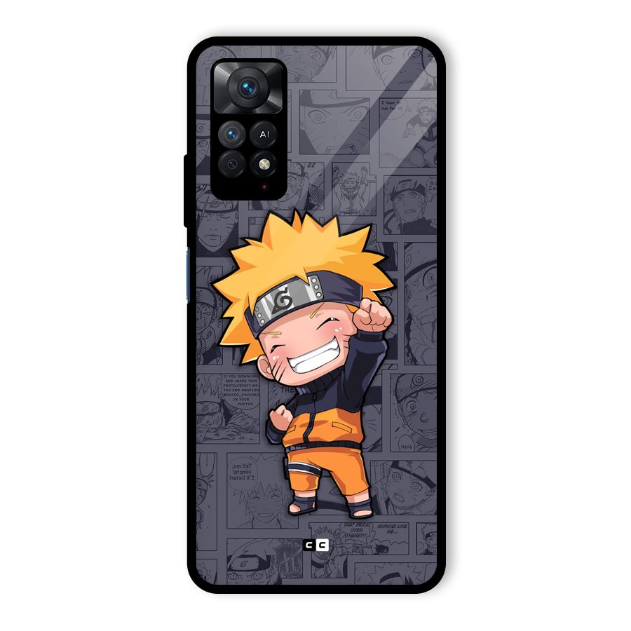 Cute Naruto Uzumaki Glass Back Case for Redmi Note 11 Pro