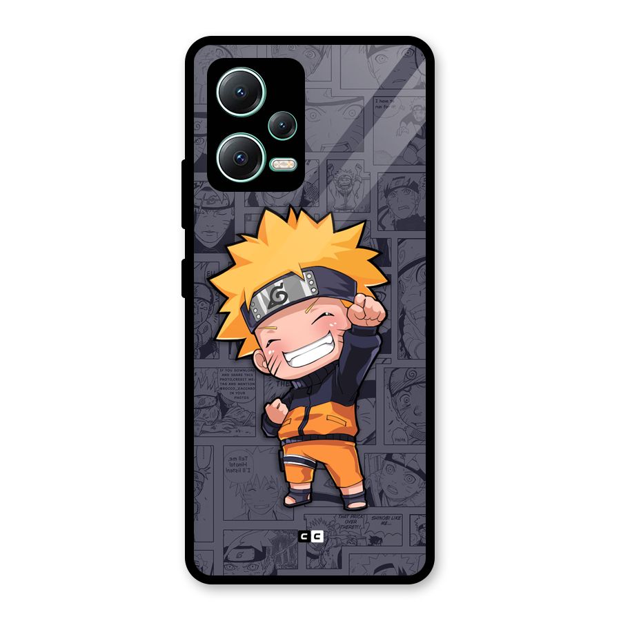 Cute Naruto Uzumaki Glass Back Case for Redmi Note 12 5G