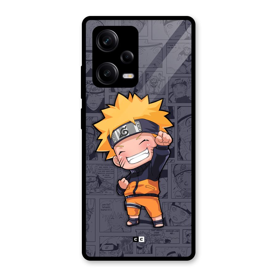 Cute Naruto Uzumaki Glass Back Case for Redmi Note 12 Pro