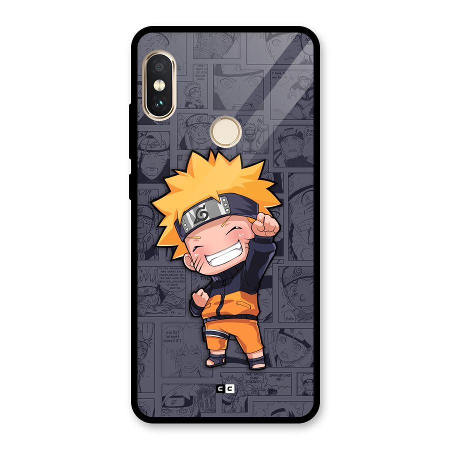 Cute Naruto Uzumaki Glass Back Case for Redmi Note 5 Pro
