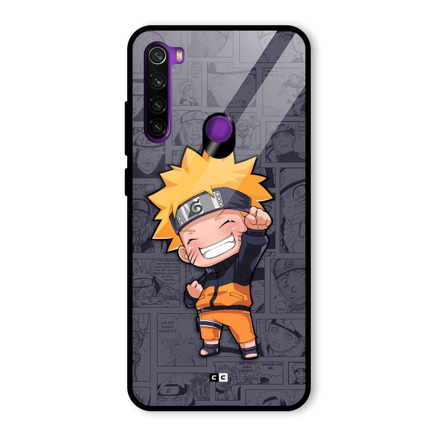 Cute Naruto Uzumaki Glass Back Case for Redmi Note 8
