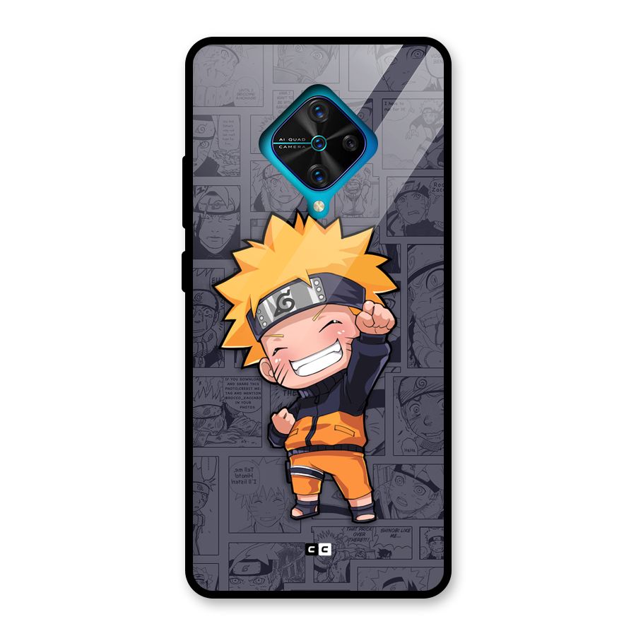 Cute Naruto Uzumaki Glass Back Case for Vivo S1 Pro