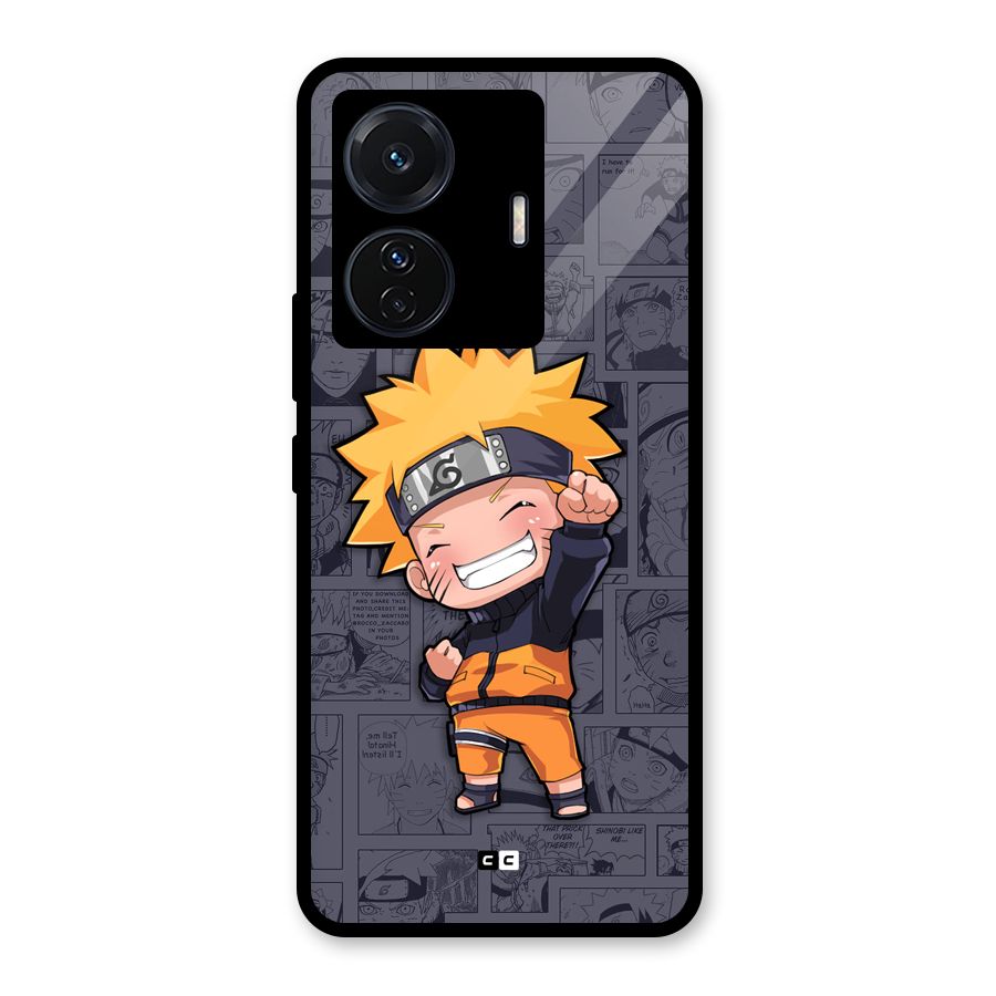 Cute Naruto Uzumaki Glass Back Case for Vivo T1 Pro