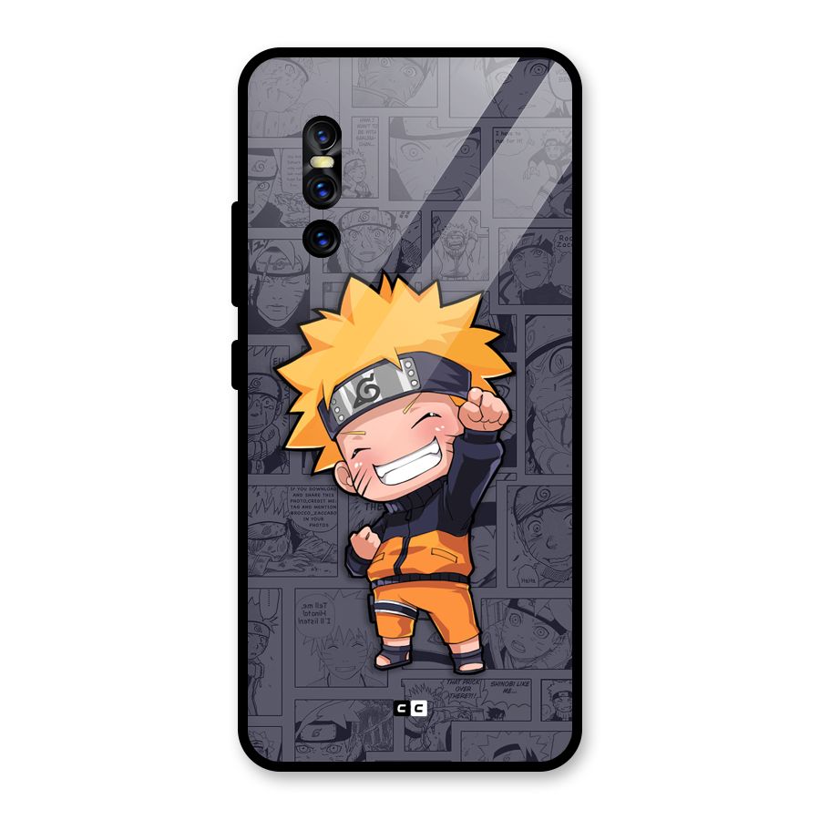 Cute Naruto Uzumaki Glass Back Case for Vivo V15 Pro