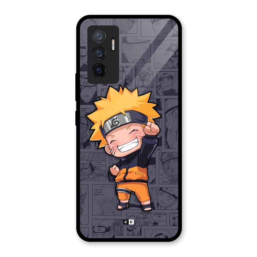 Cute Naruto Uzumaki Glass Back Case for Vivo V23e