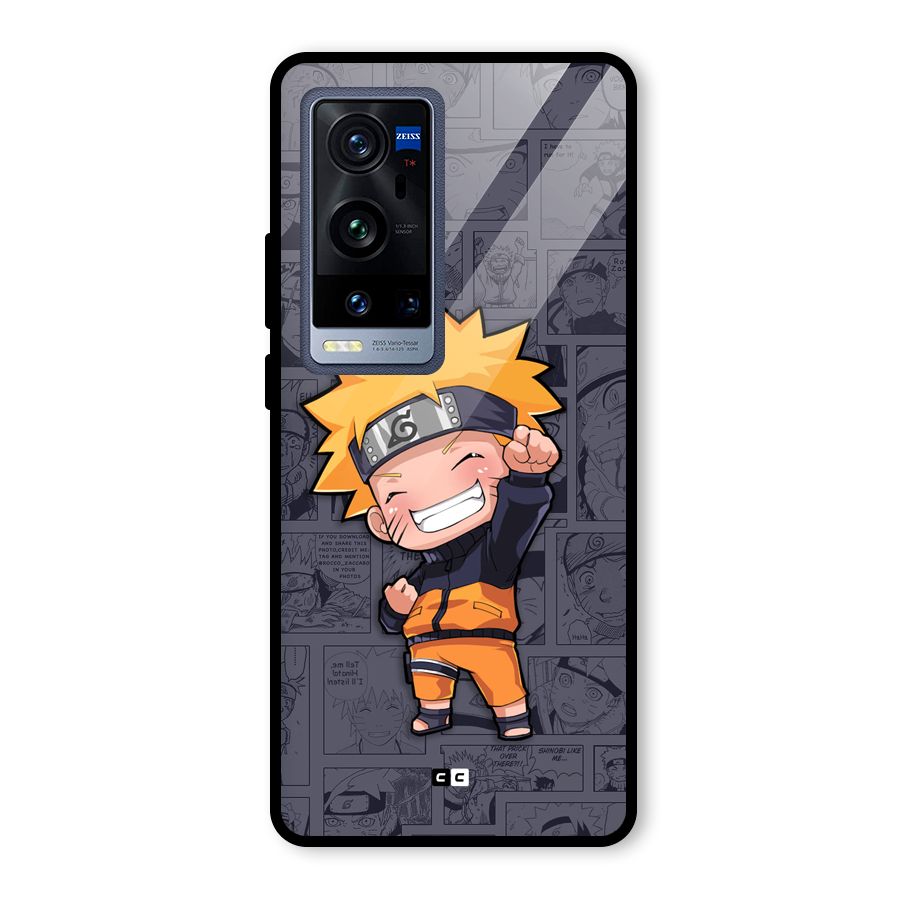 Cute Naruto Uzumaki Glass Back Case for Vivo X60 Pro Plus