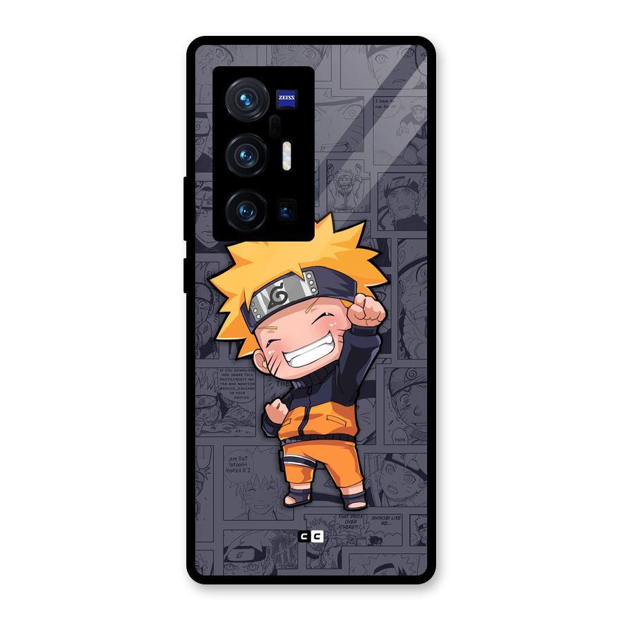 Cute Naruto Uzumaki Glass Back Case for Vivo X70 Pro Plus