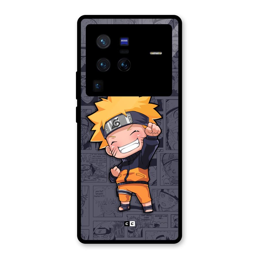 Cute Naruto Uzumaki Glass Back Case for Vivo X80 Pro