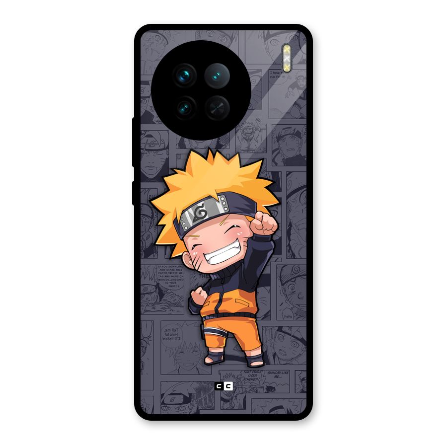 Cute Naruto Uzumaki Glass Back Case for Vivo X90