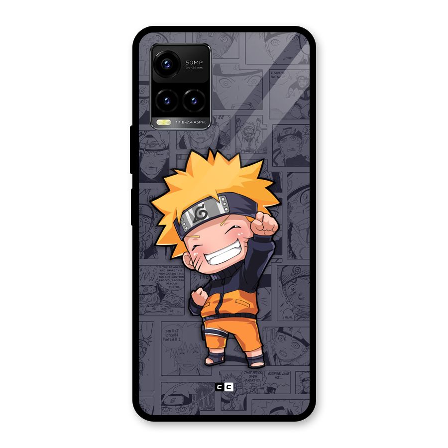 Cute Naruto Uzumaki Glass Back Case for Vivo Y21T