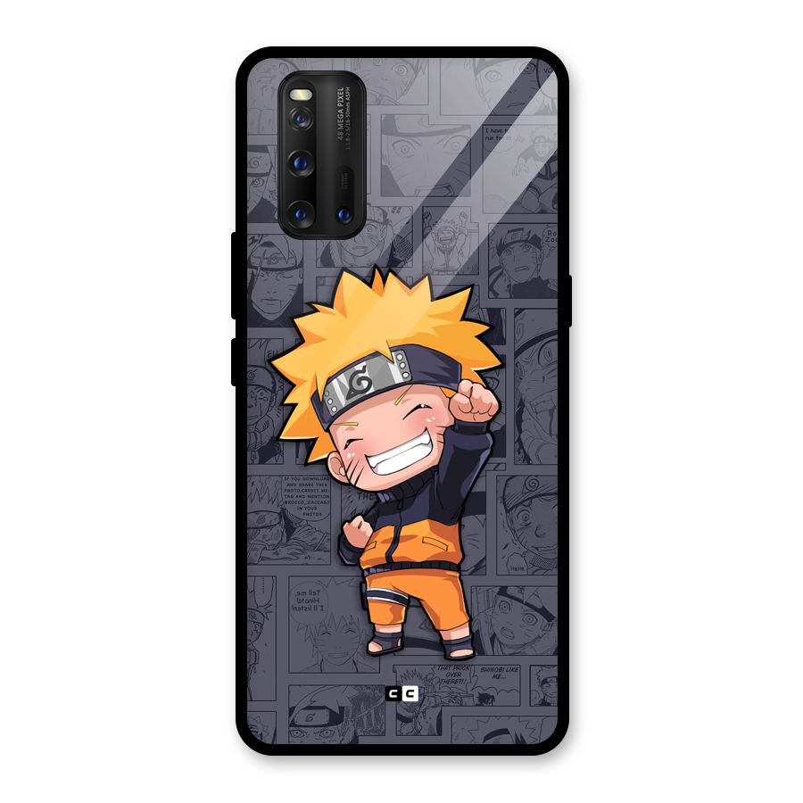 Cute Naruto Uzumaki Glass Back Case for Vivo iQOO 3