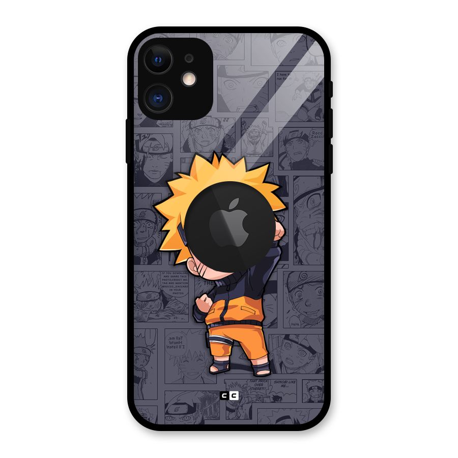 Cute Naruto Uzumaki Glass Back Case for iPhone 11 Logo Cut