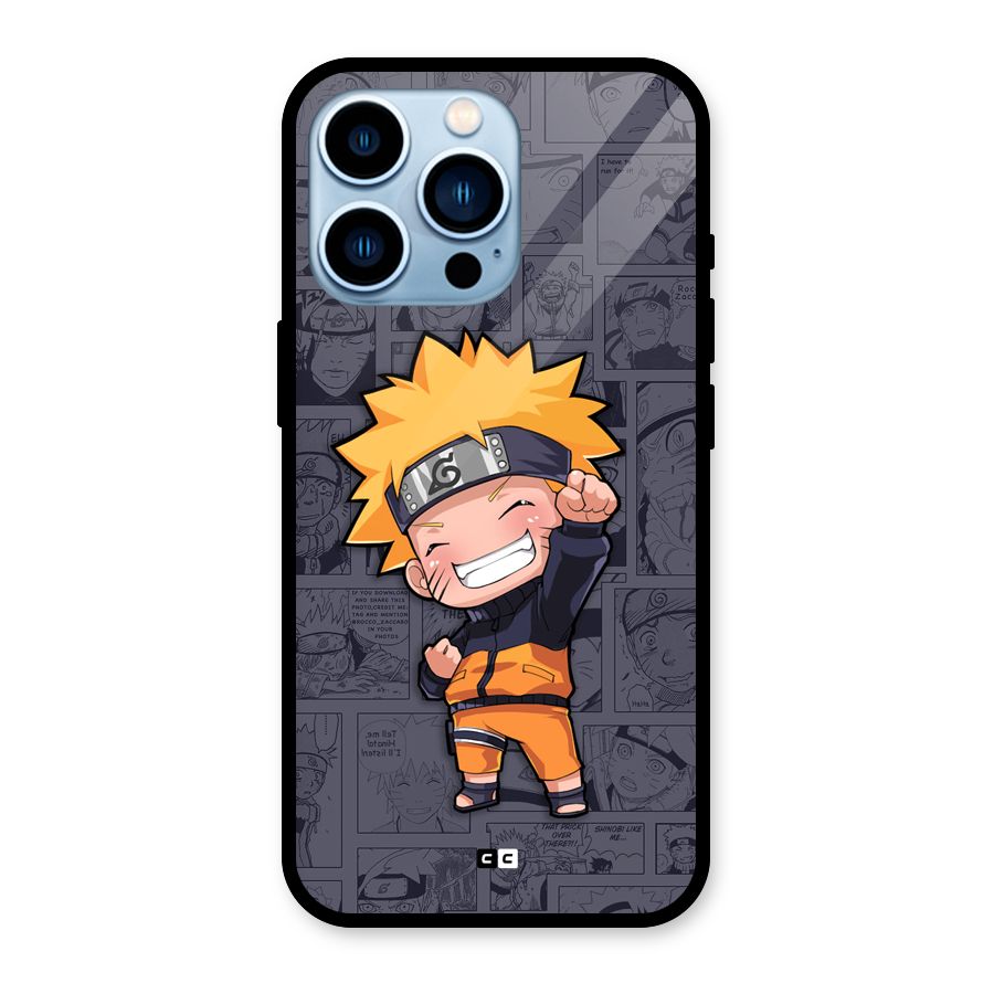 Cute Naruto Uzumaki Glass Back Case for iPhone 13 Pro