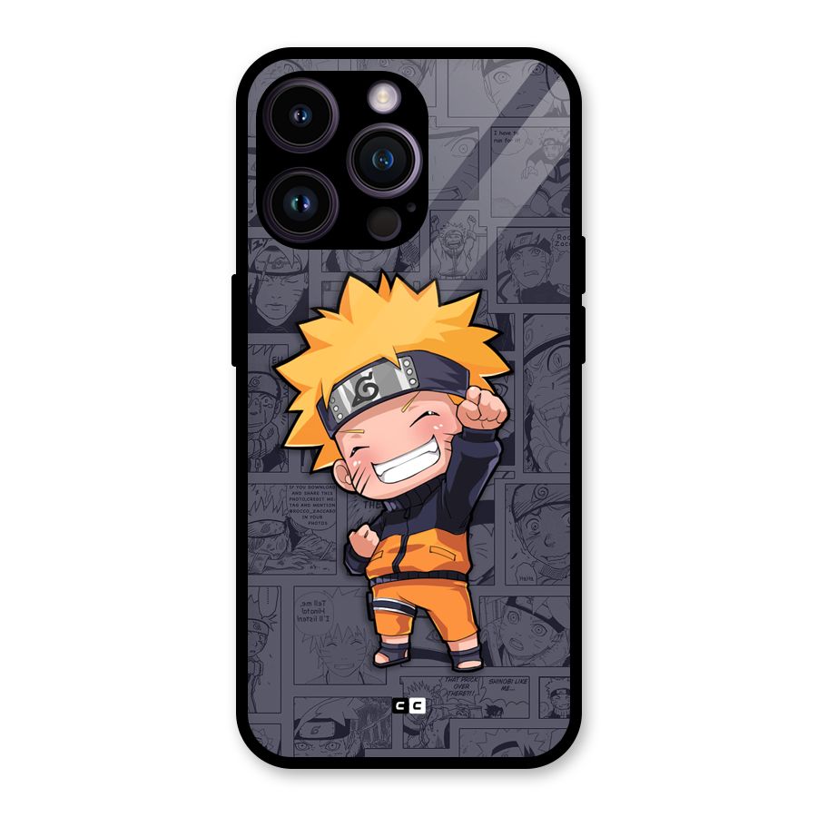Cute Naruto Uzumaki Glass Back Case for iPhone 14 Pro Max