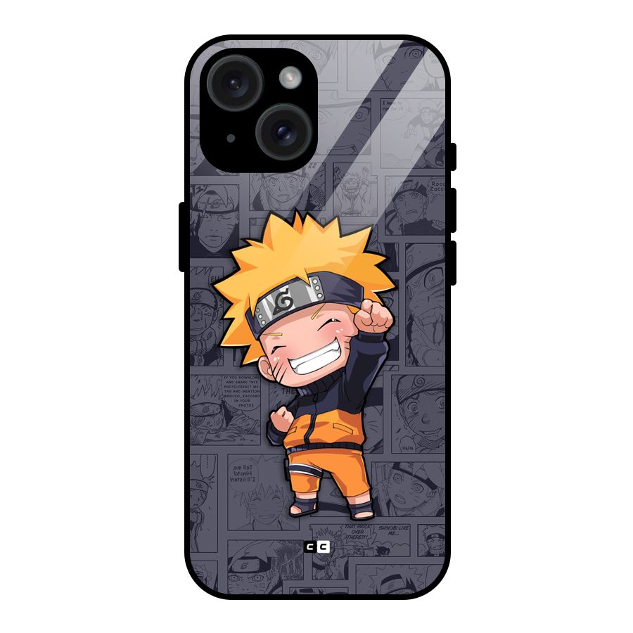 Cute Naruto Uzumaki Glass Back Case for iPhone 15