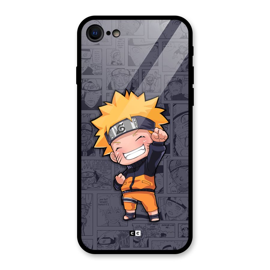 Cute Naruto Uzumaki Glass Back Case for iPhone SE 2022