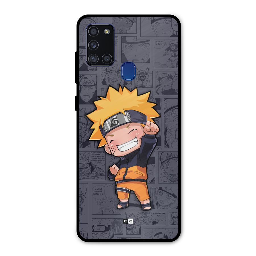 Cute Naruto Uzumaki Metal Back Case for Galaxy A21s