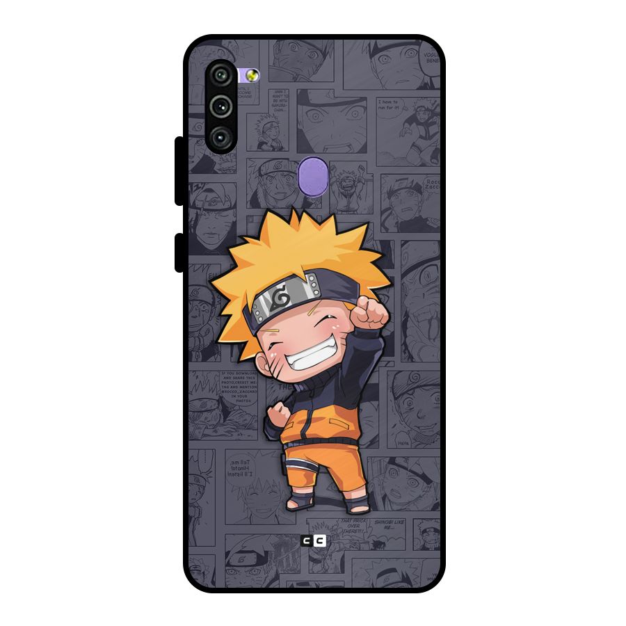 Cute Naruto Uzumaki Metal Back Case for Galaxy M11