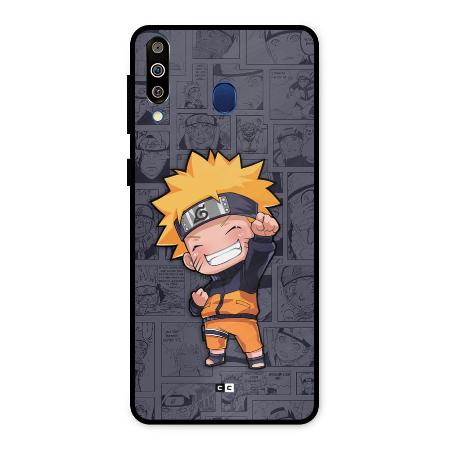 Cute Naruto Uzumaki Metal Back Case for Galaxy M30