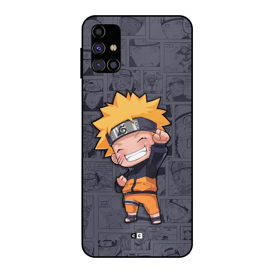 Cute Naruto Uzumaki Metal Back Case for Galaxy M31s