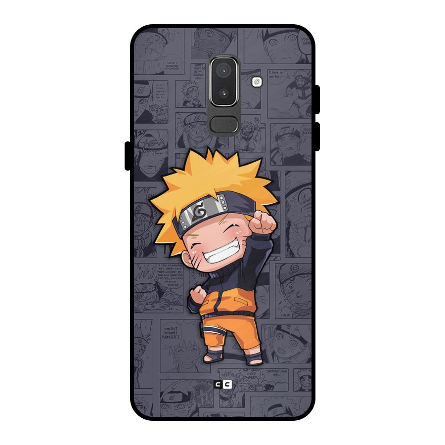 Cute Naruto Uzumaki Metal Back Case for Galaxy On8 (2018)