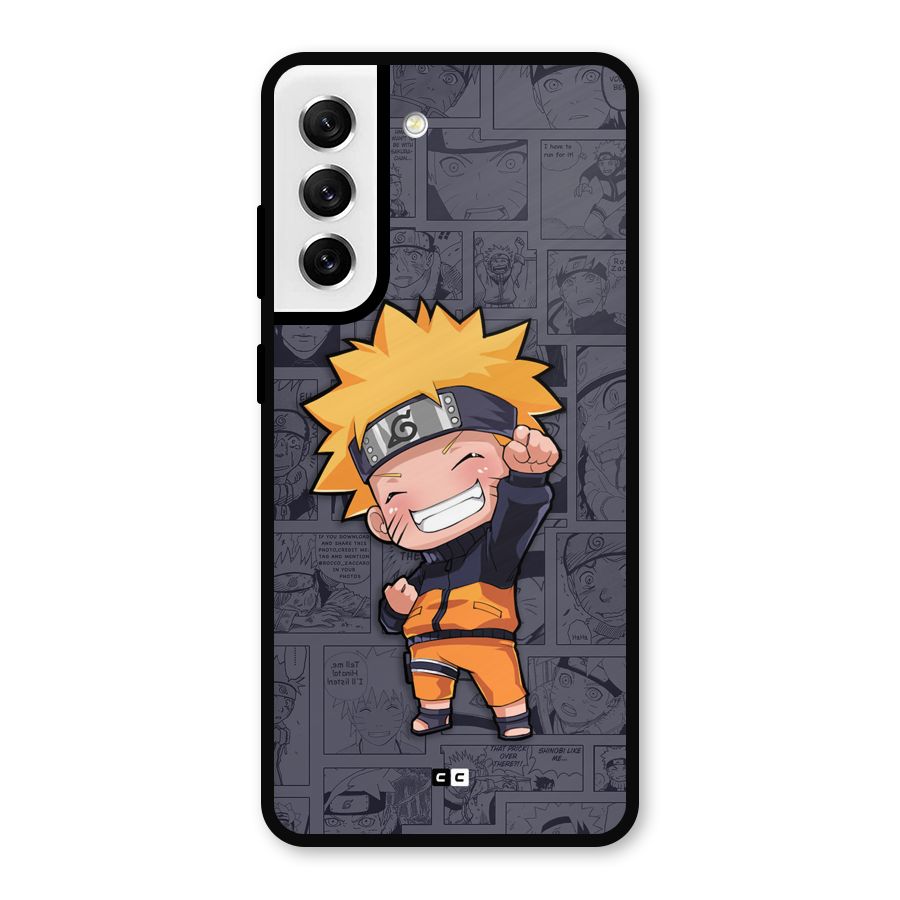 Cute Naruto Uzumaki Metal Back Case for Galaxy S21 FE 5G