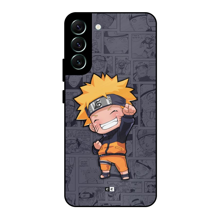 Cute Naruto Uzumaki Metal Back Case for Galaxy S22 Plus 5G