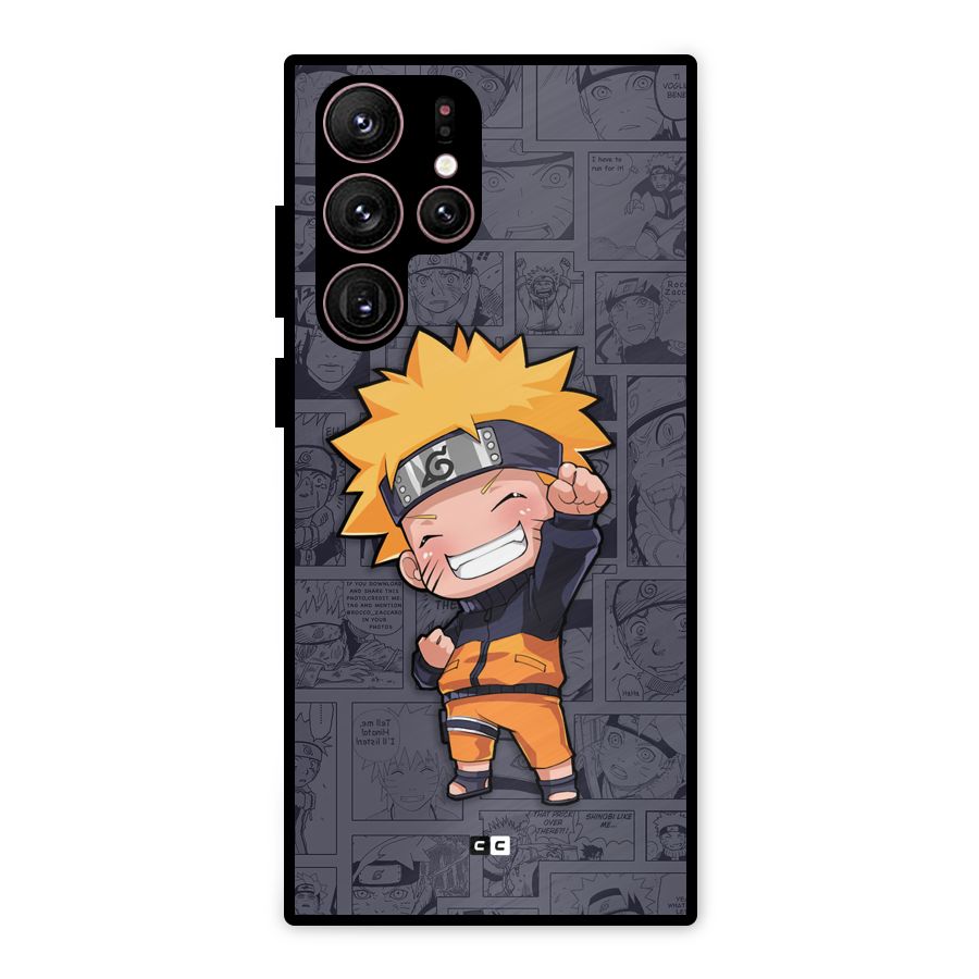 Cute Naruto Uzumaki Metal Back Case for Galaxy S22 Ultra 5G