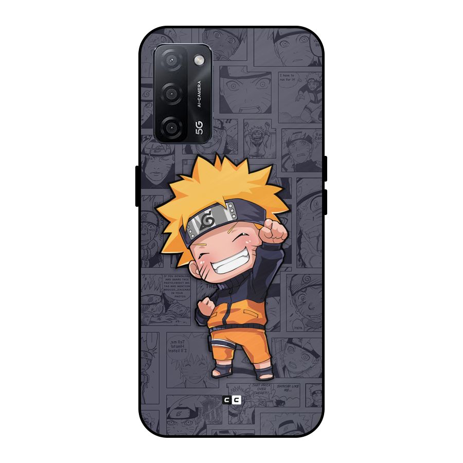 Cute Naruto Uzumaki Metal Back Case for Oppo A53s 5G