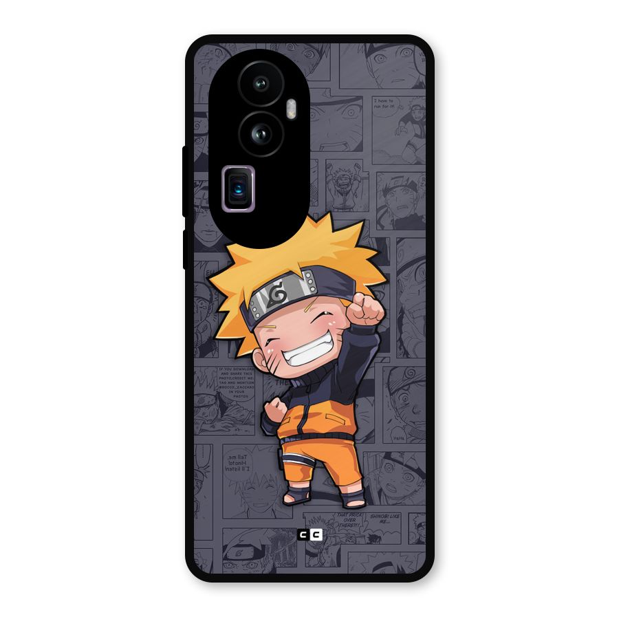 Cute Naruto Uzumaki Metal Back Case for Oppo Reno10 Pro Plus