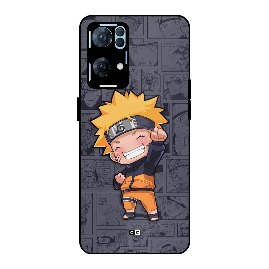 Cute Naruto Uzumaki Metal Back Case for Oppo Reno7 Pro 5G