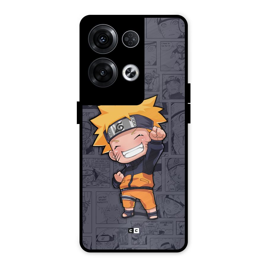 Cute Naruto Uzumaki Metal Back Case for Oppo Reno8 Pro 5G
