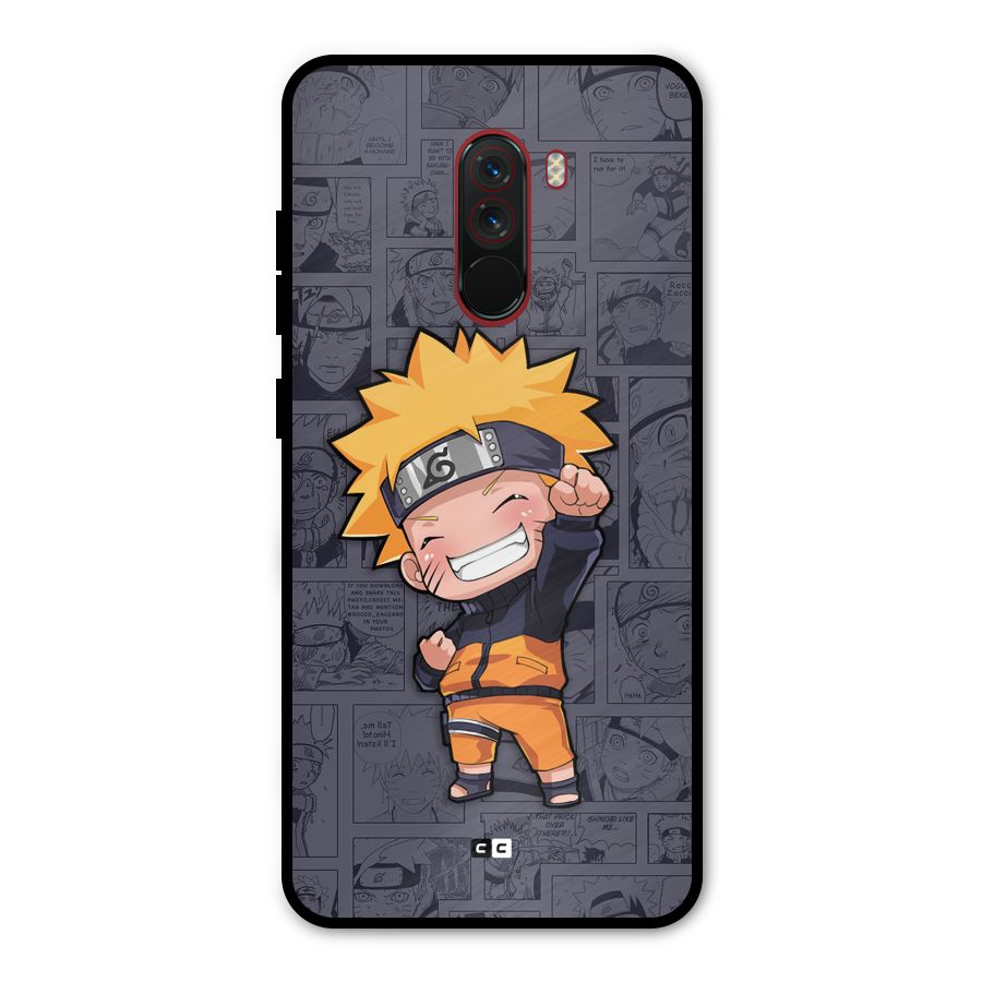 Cute Naruto Uzumaki Metal Back Case for Poco F1