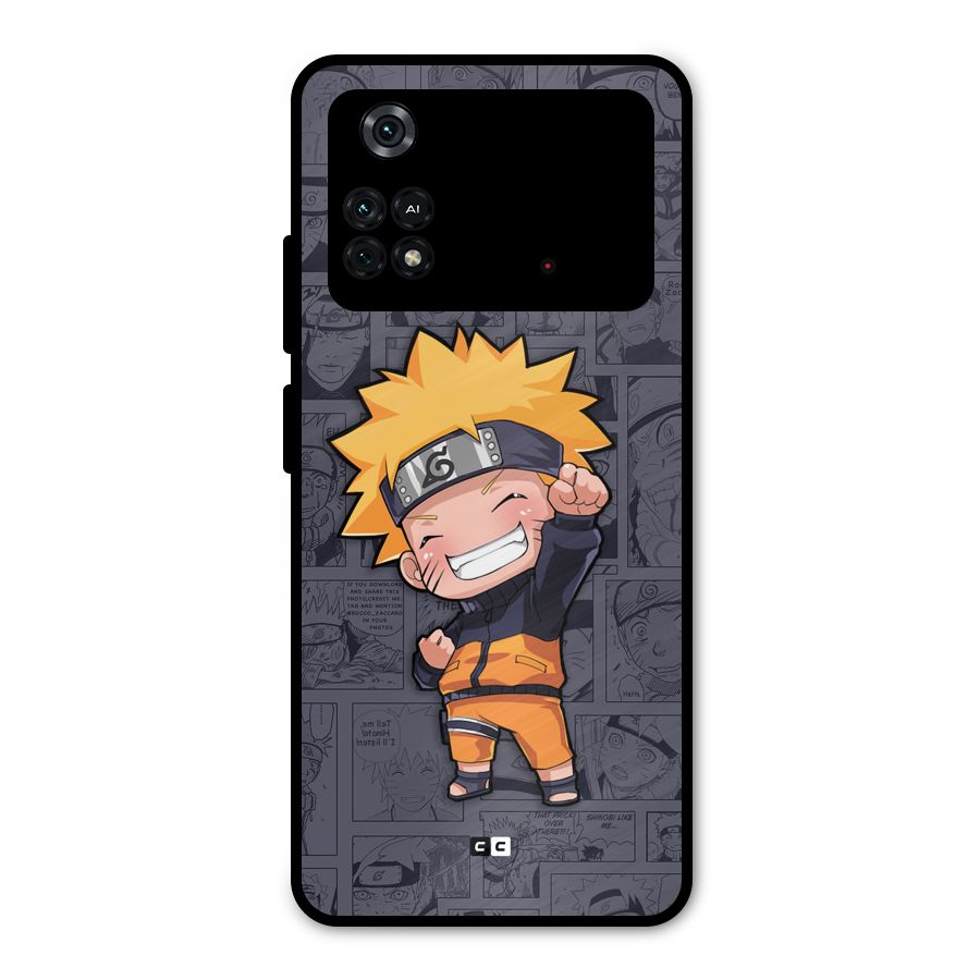 Cute Naruto Uzumaki Metal Back Case for Poco M4 Pro 4G