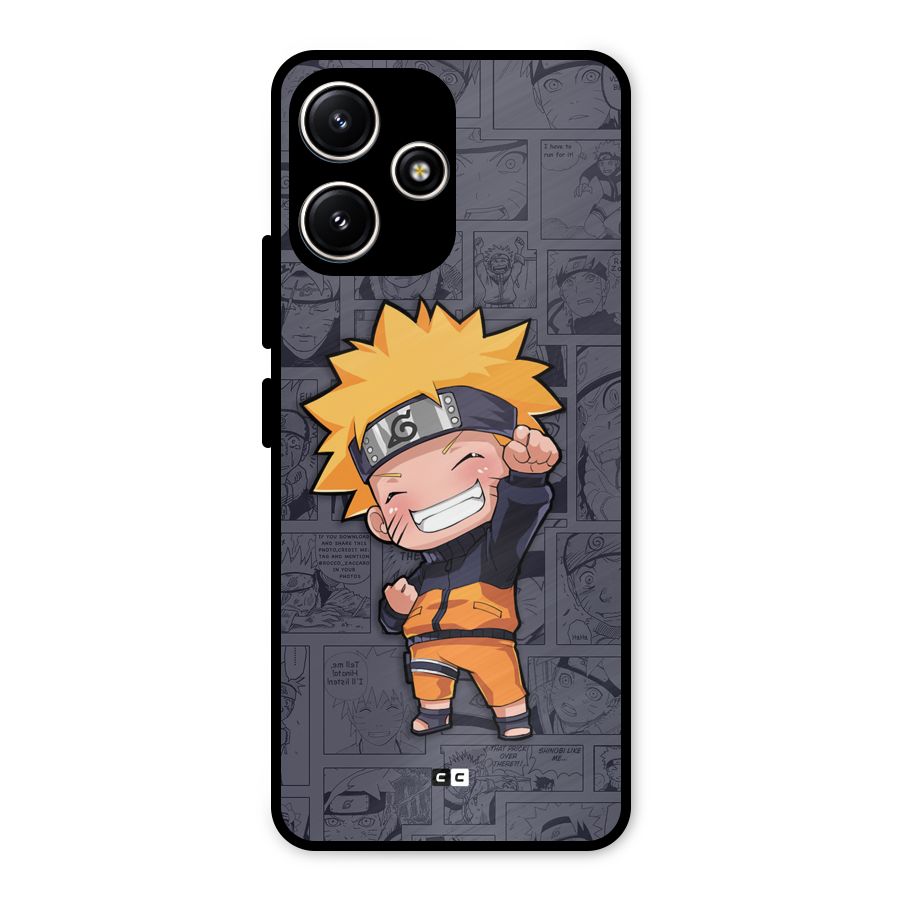 Cute Naruto Uzumaki Metal Back Case for Poco M6 Pro