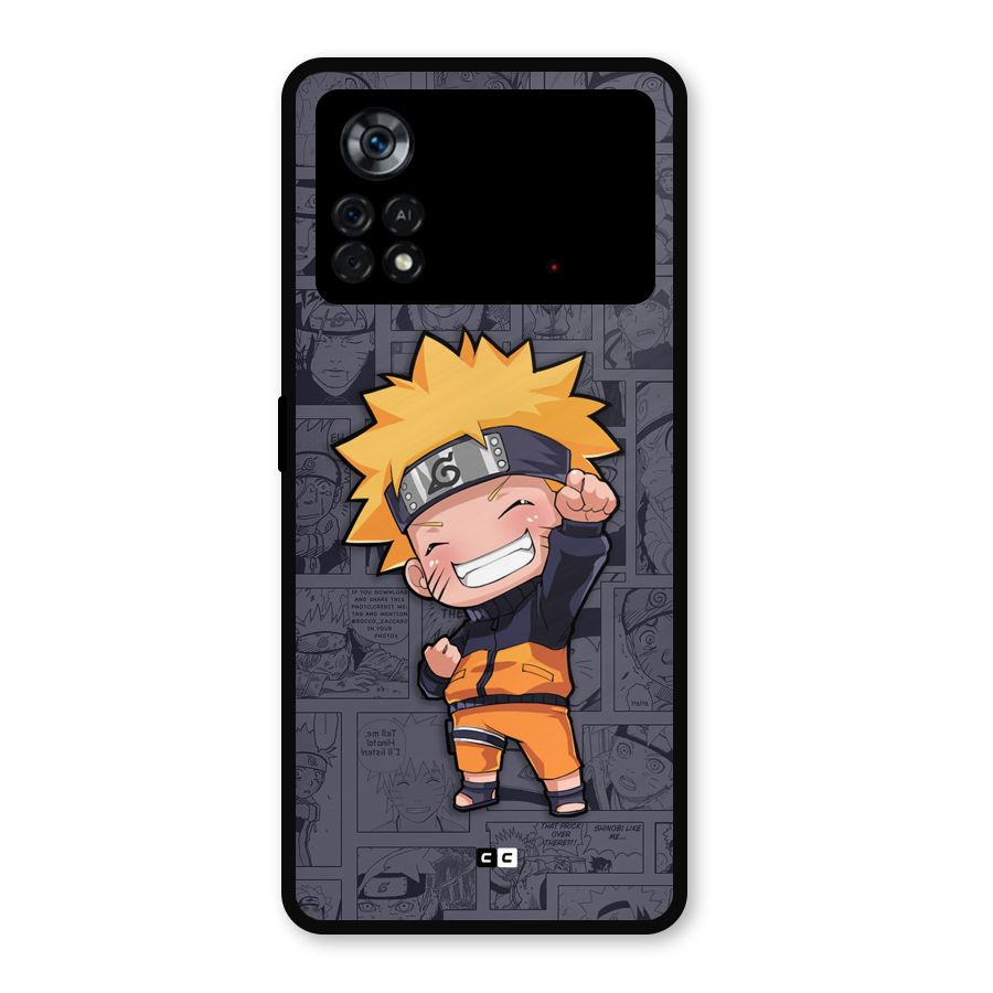 Cute Naruto Uzumaki Metal Back Case for Poco X4 Pro 5G