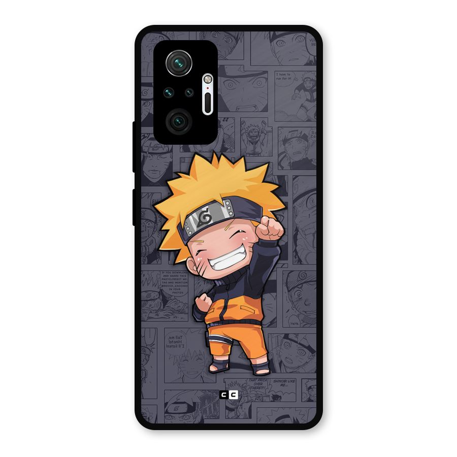 Cute Naruto Uzumaki Metal Back Case for Redmi Note 10 Pro