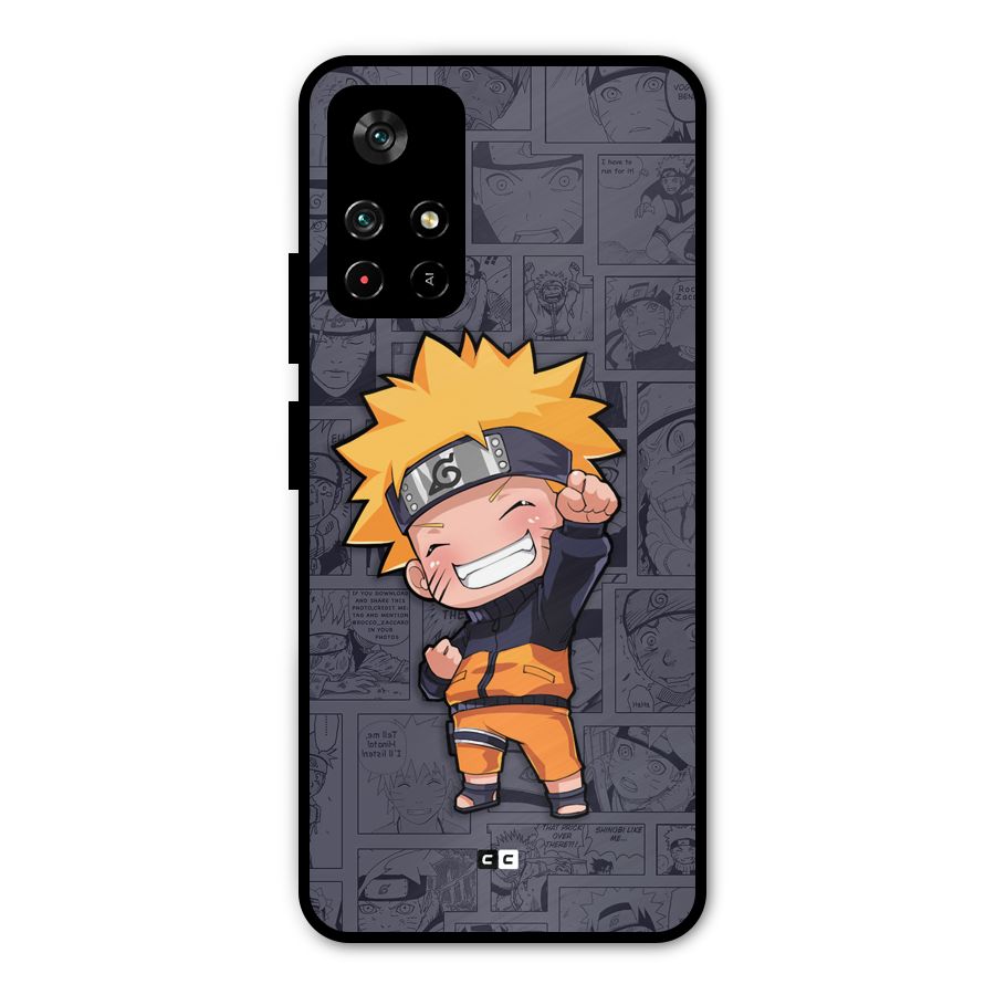Cute Naruto Uzumaki Metal Back Case for Redmi Note 11T 5G