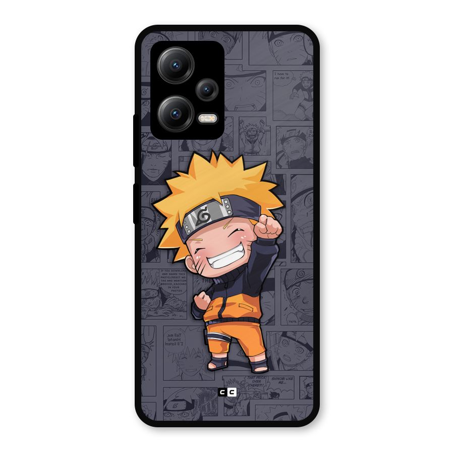 Cute Naruto Uzumaki Metal Back Case for Redmi Note 12 5G