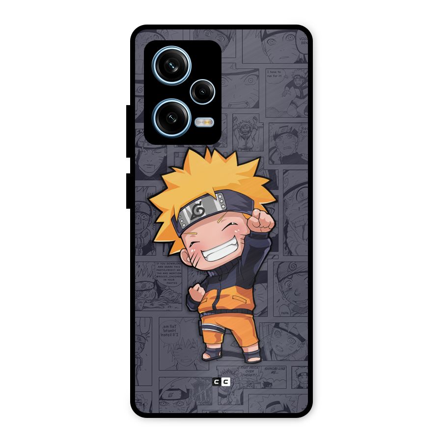 Cute Naruto Uzumaki Metal Back Case for Redmi Note 12 Pro